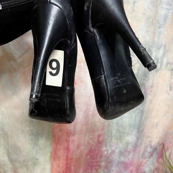 📌Colin Stuart Black Over the Knee Heeled Boots - Picture 8 of 15